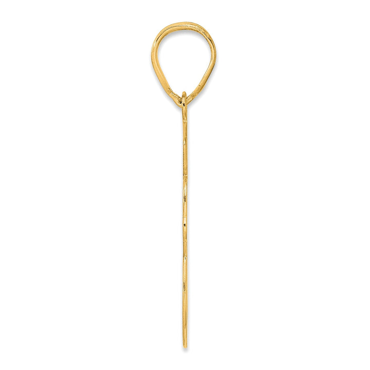 14k Yellow Gold Polished Finish Script Design Number 68 Charm Pendant