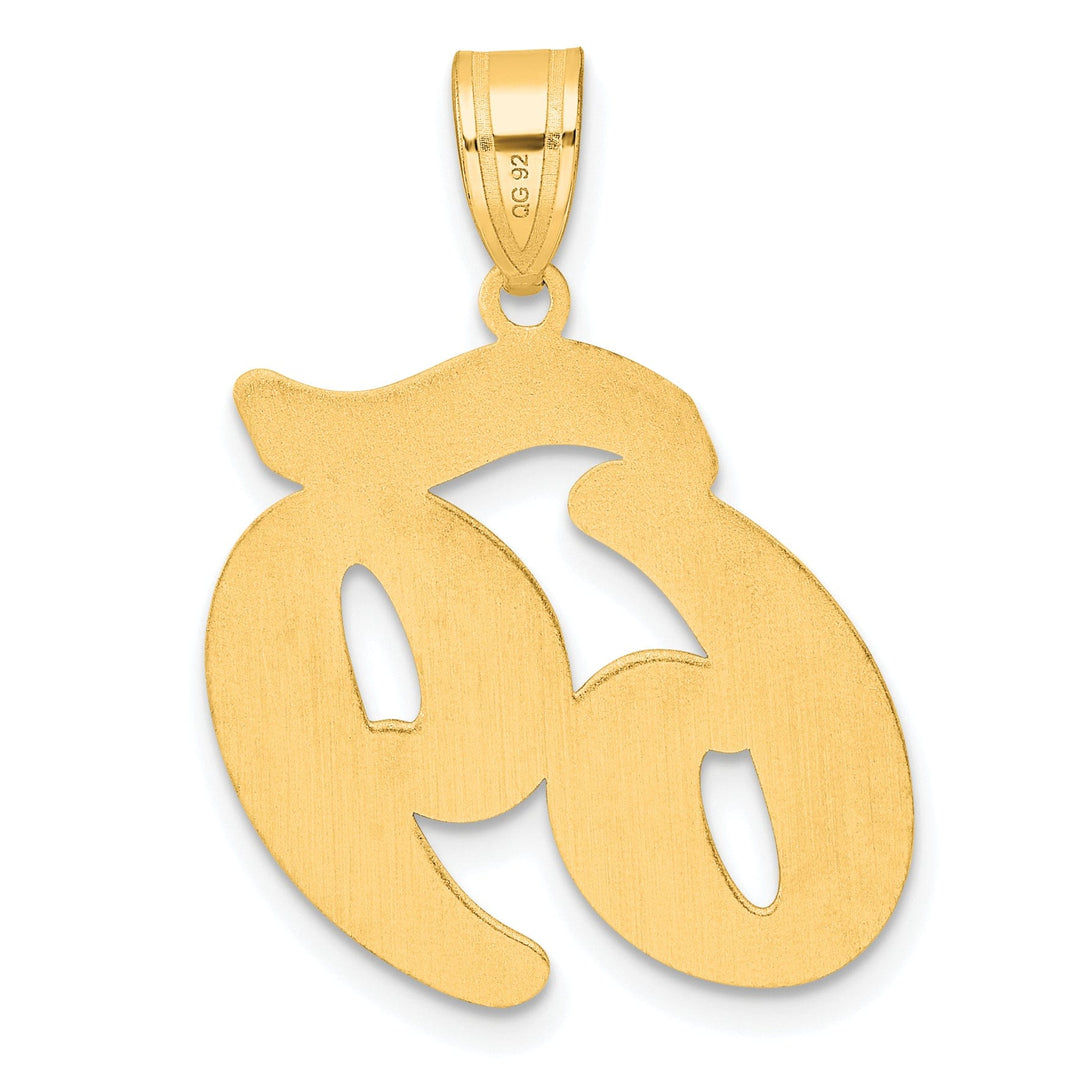 14k Yellow Gold Polished Finish Script Design Number 69 Charm Pendant