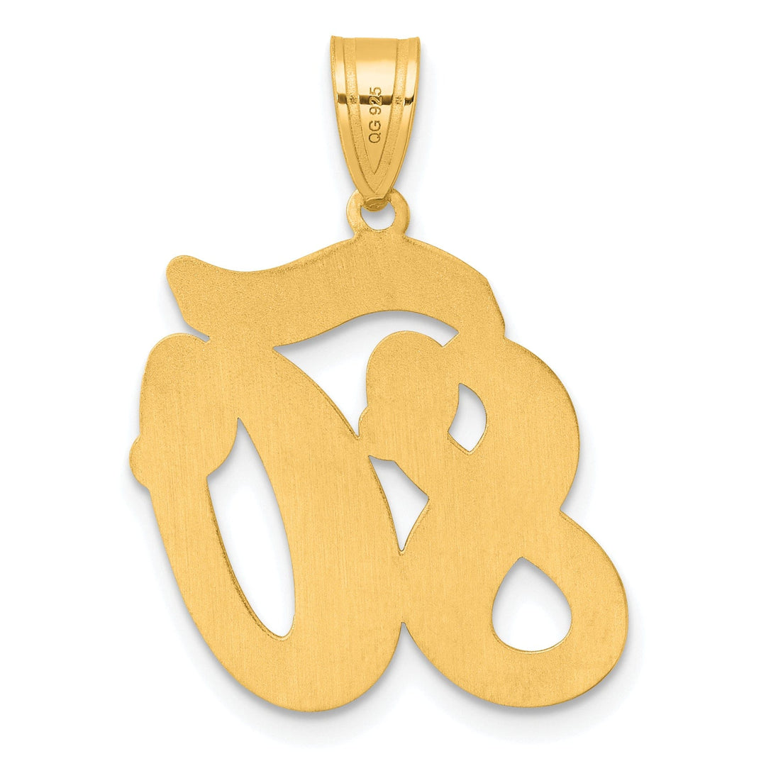 14k Yellow Gold Polished Finish Script Design Number 80 Charm Pendant