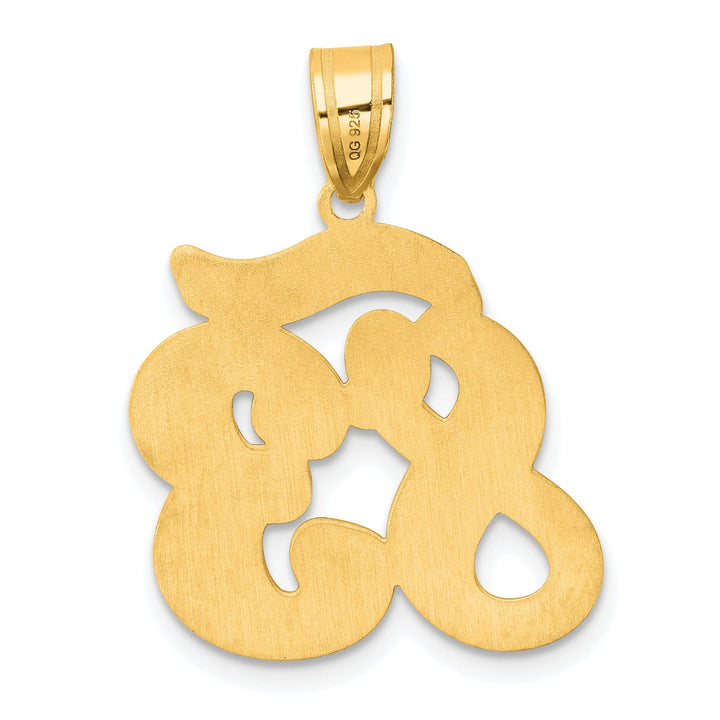 14k Yellow Gold Polished Finish Script Design Number 83 Charm Pendant