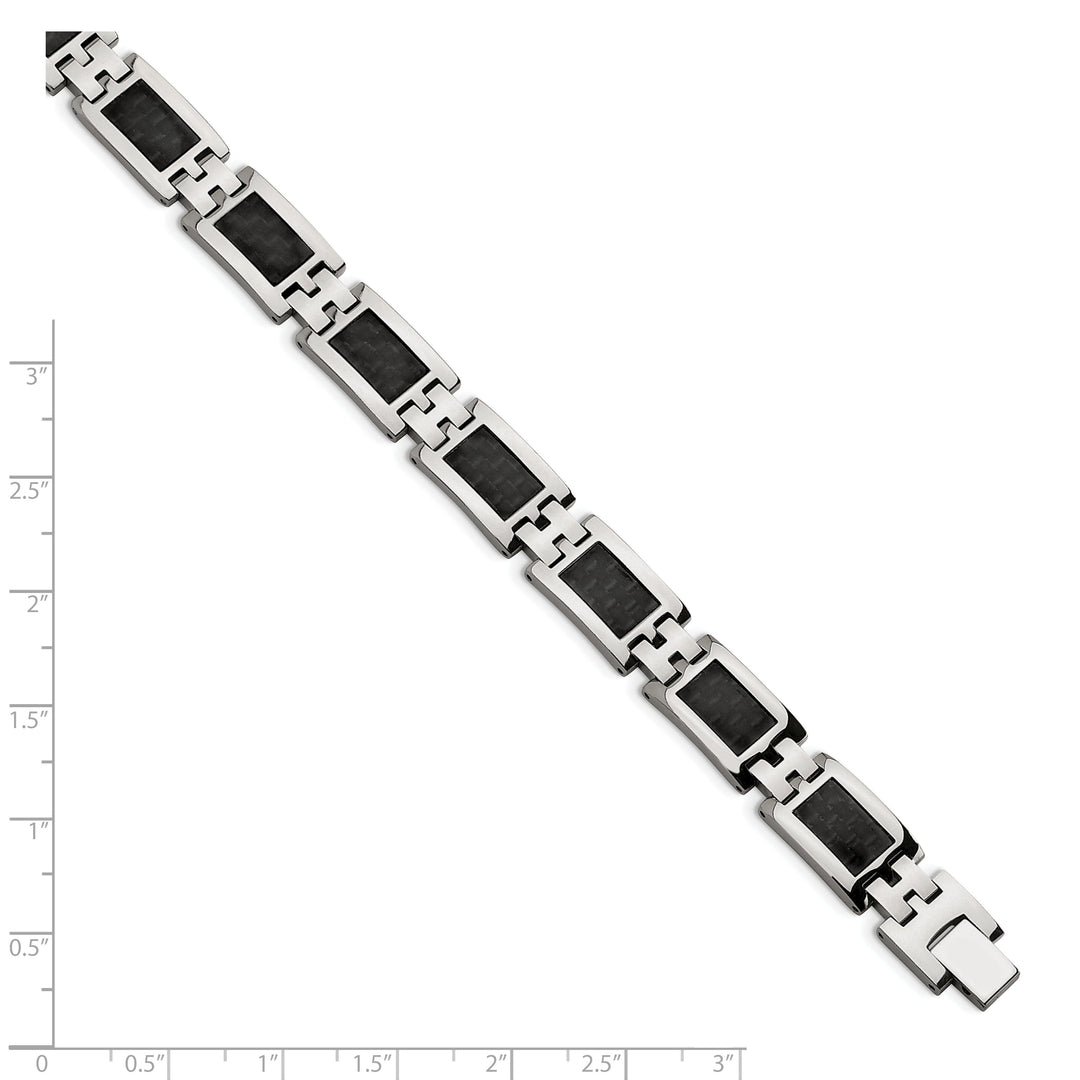 Stainless Steel Black Carbon Fiber Bracelet