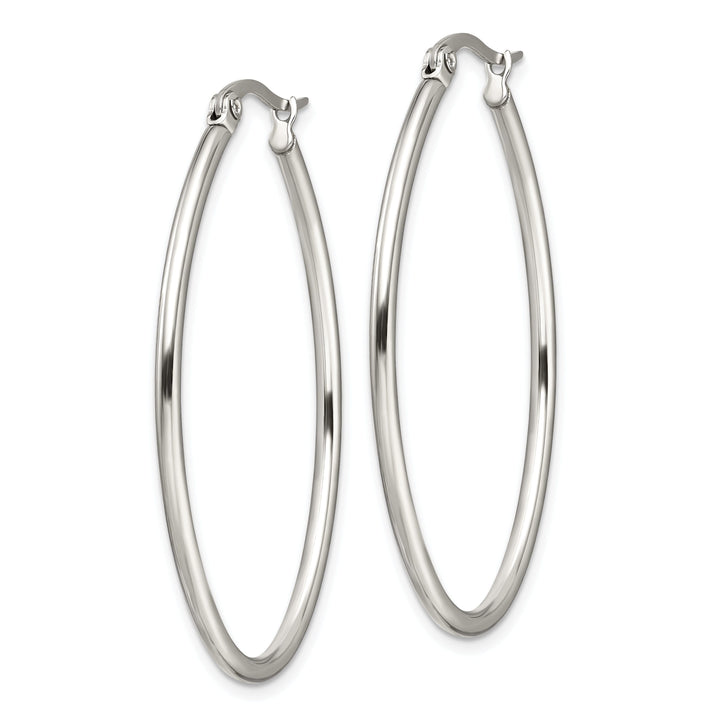 Stainless Steel Oval Hoop Earrings 30MM Diameter