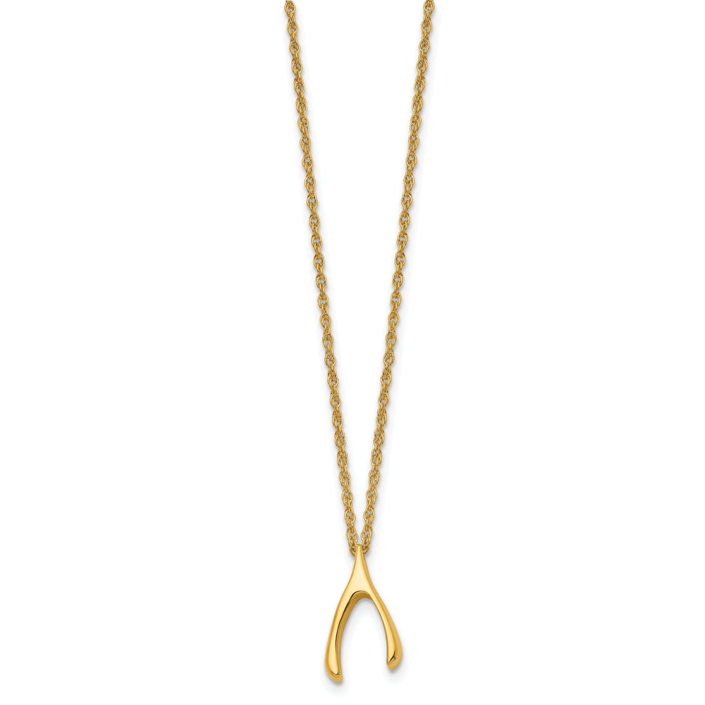 Staless Steel Polished Wishbone Necklace