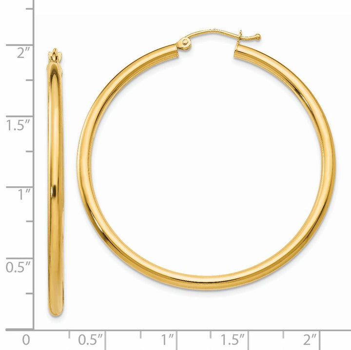 14k Yellow Gold 2.5MM Lightweight Round Earrings