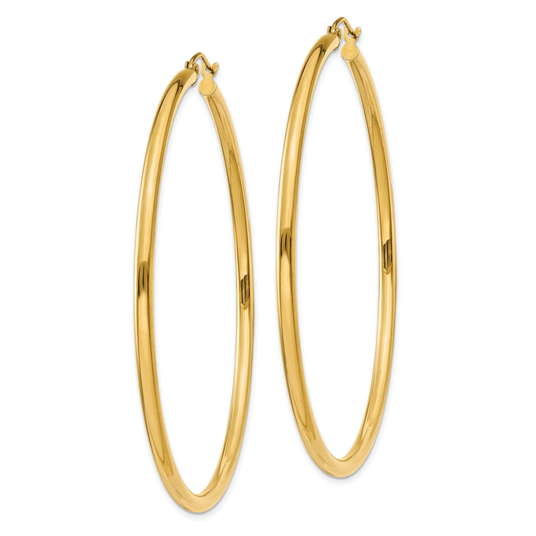 14k Yellow Gold 2.5MM Lightweight Round Earrings