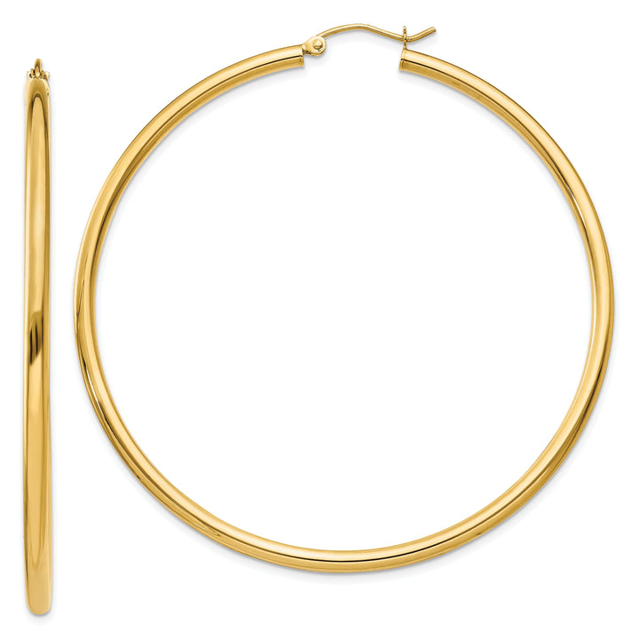 14k Yellow Gold 2.5MM Lightweight Round Earrings