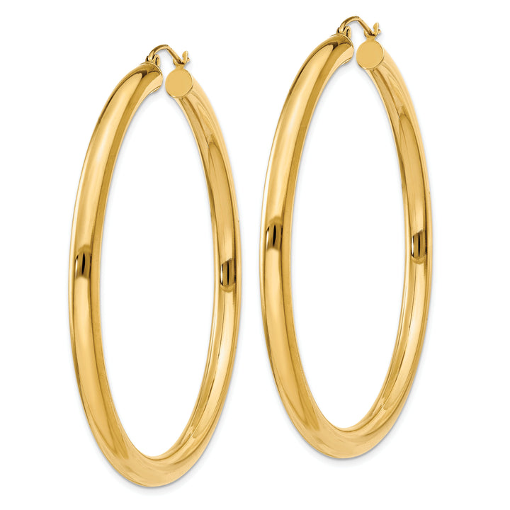 14k Yellow Gold 4MM Lightweight Round Earrings