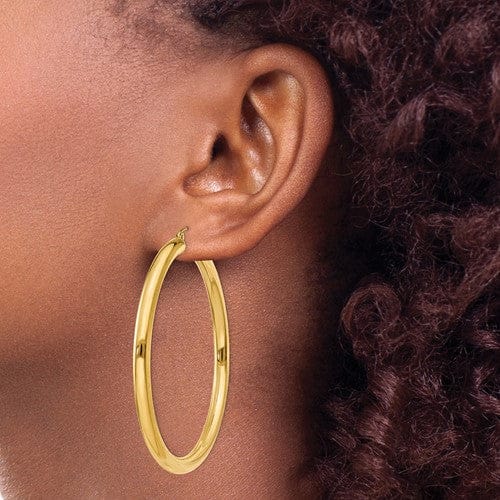 14k Yellow Gold 5MM Lightweight Hoop Earrings