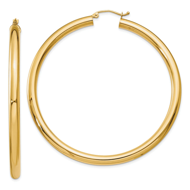 14k Yellow Gold 4MM Lightweight Round Earrings