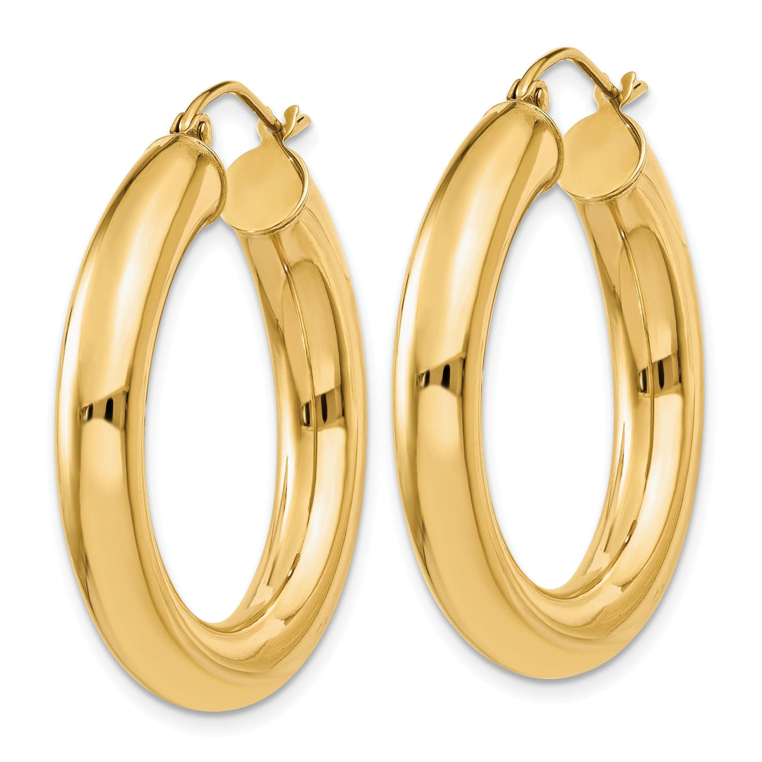 14k Yellow Polished 5MM Lightweight Hoop Earrings