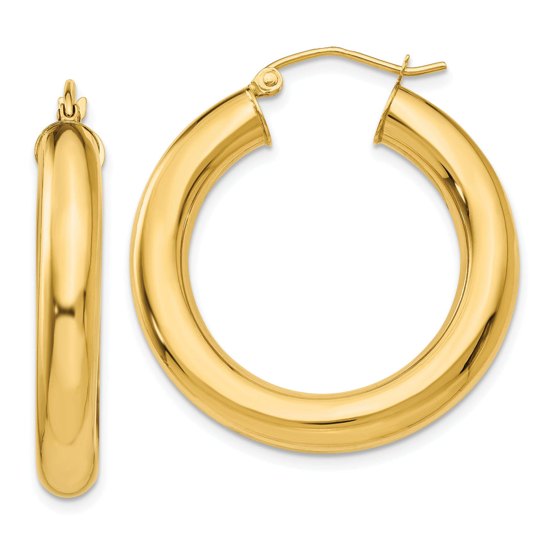 14k Yellow Polished 5MM Lightweight Hoop Earrings