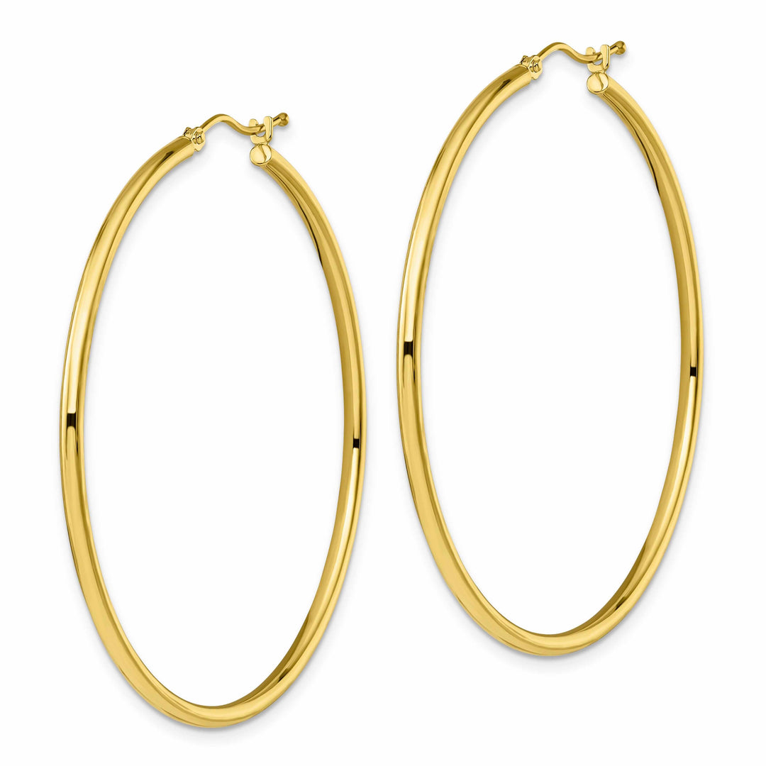 10kt Yellow Gold Polished Hinged Hoop Earrings