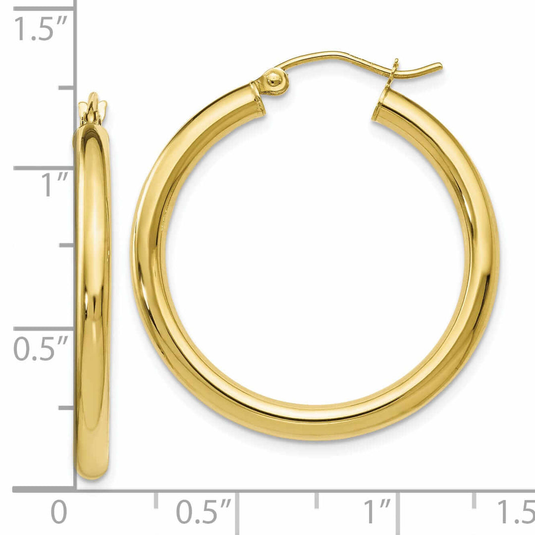 10kt Yellow Gold Polished Hinged Hoop Earrings