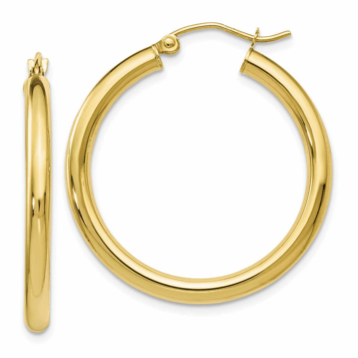 10kt Yellow Gold Polished Hinged Hoop Earrings