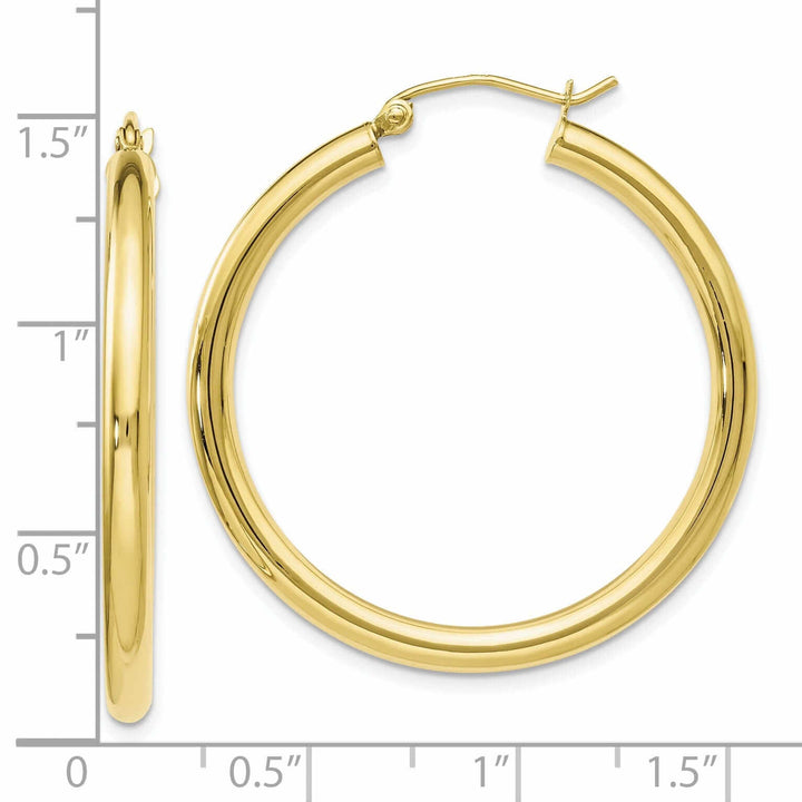 10kt Yellow Gold Polished Hinged Hoop Earrings