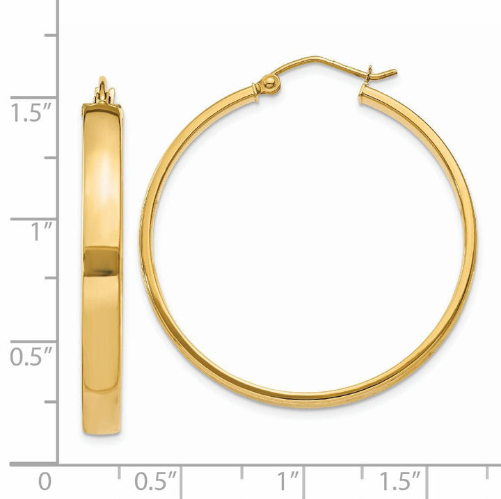 14k Yellow Gold Polished Hoop Earring