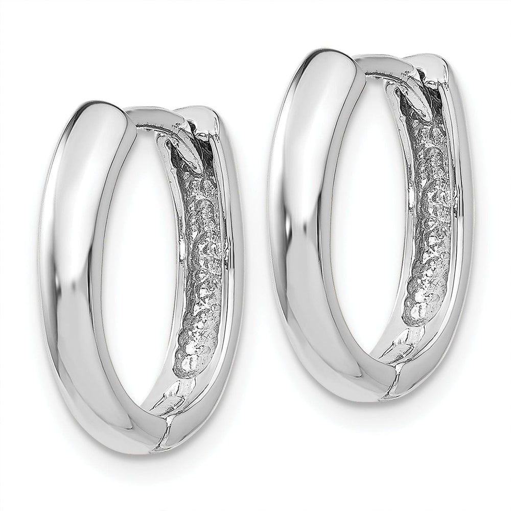 14k White Gold Polished Hoop Earrings