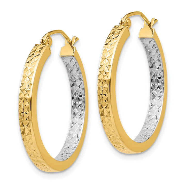 14k Yellow Rhodium Gold Squared Earrings