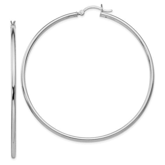 Sterling Silver Polished Hinged Hoop Earrings