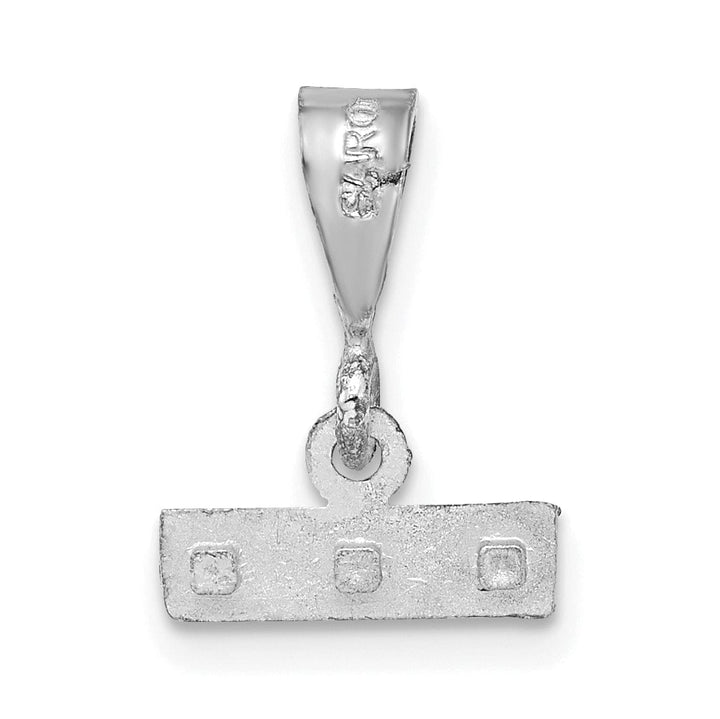 14k White Gold Small Size Diamond Cut Texture Finish Number Top Charm