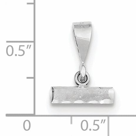 14k White Gold Small Size Diamond Cut Texture Finish Number Top Charm