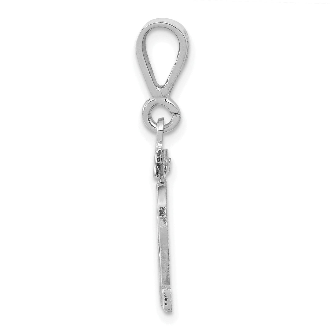 14k White Gold Polished Finish Small Size Number 82 Charm Pendant