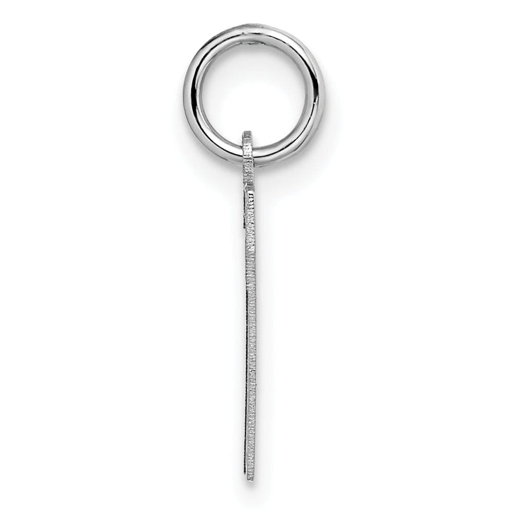 14k White Gold Satin Brush Finish Small Size Number 7 Charm Pendant