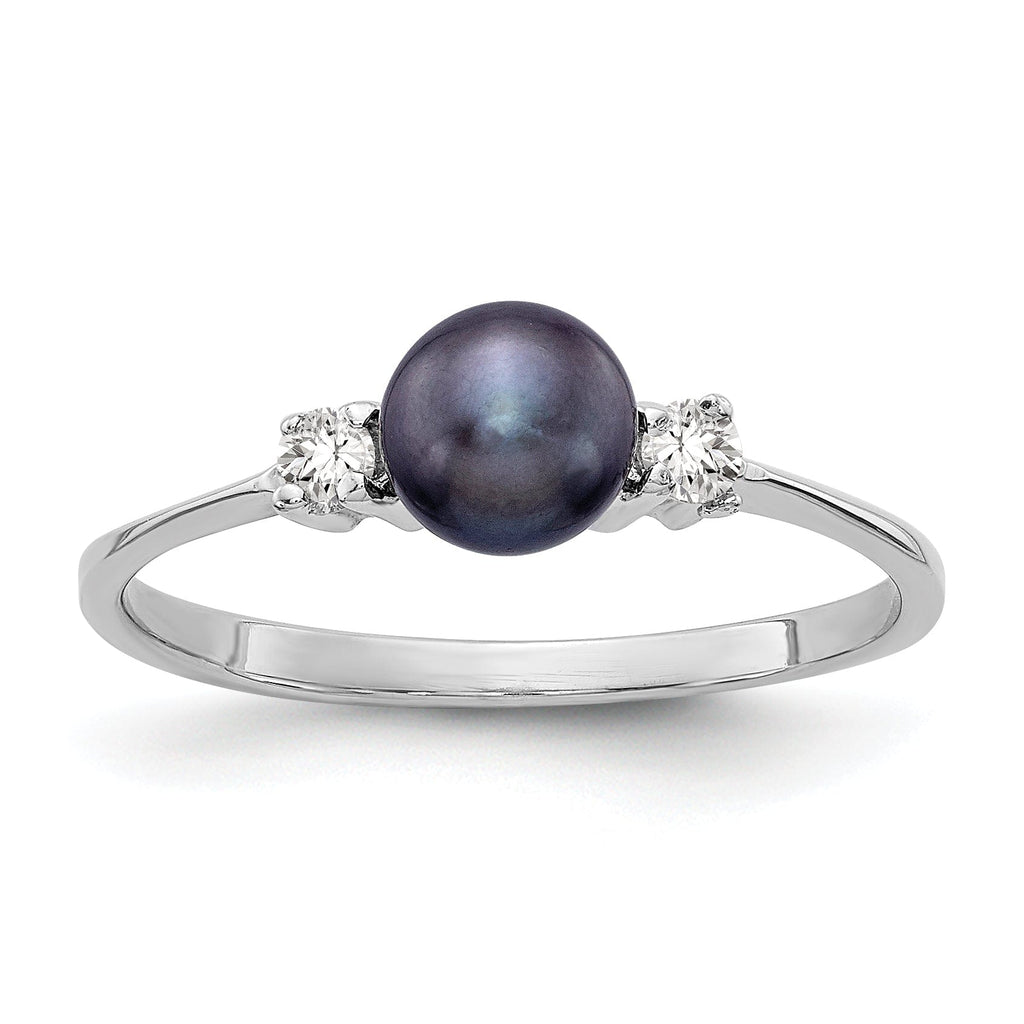 指輪・リング JOHO year and month ring black pearl 14k White Gold Black Pearl Diamond Ring