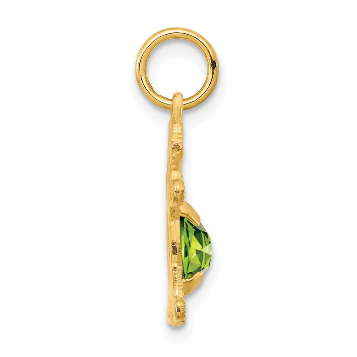 14k Yellow Gold Girl Oval Genuine Peridot