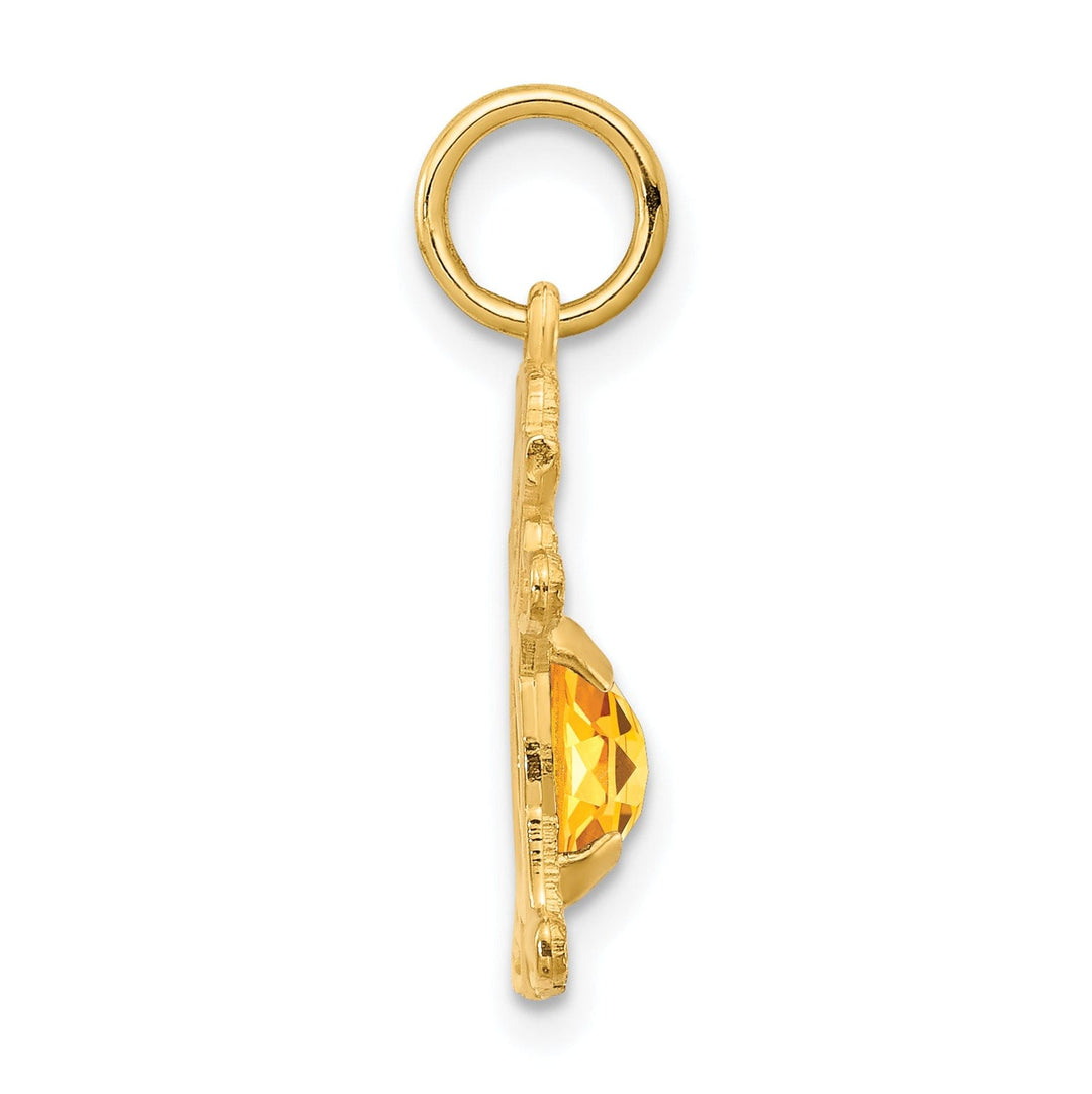 14k Yellow Gold Girl Oval Genuine Citrine