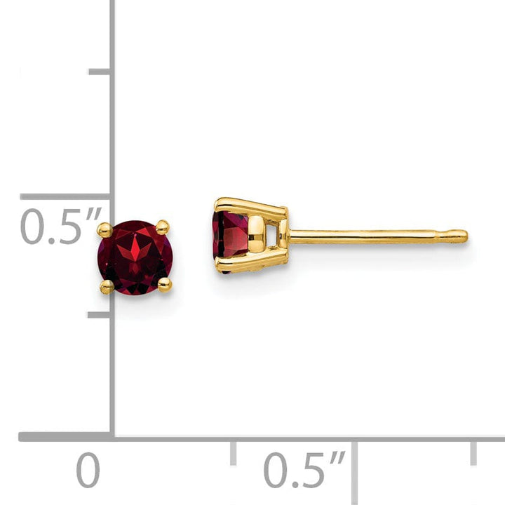 14k Yellow Gold Garnet Earring