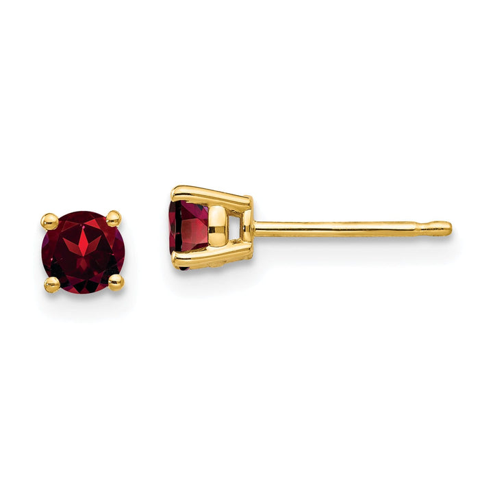 14k Yellow Gold Garnet Earring