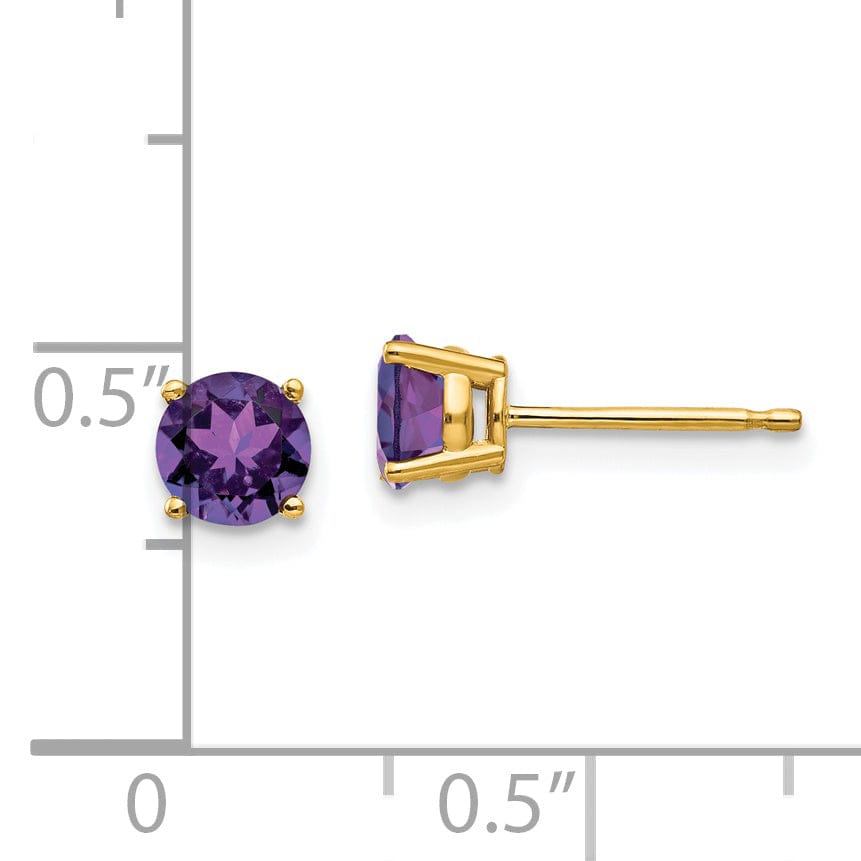 14k Yellow Gold Amethyst Earring