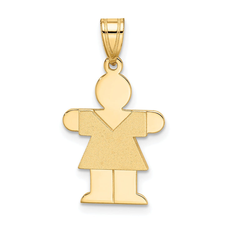 14k Yellow Gold Satin Solid Hugs Girl Charm