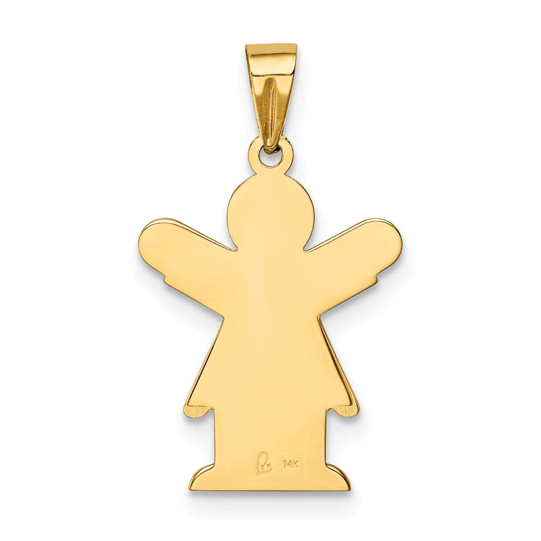 14k Yellow Gold Love Girl With Ruffled Skirt Charm