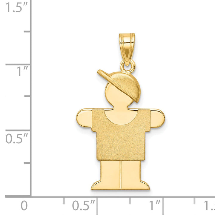 14k Yellow Gold Polished Boy With Hat Hugs Charm