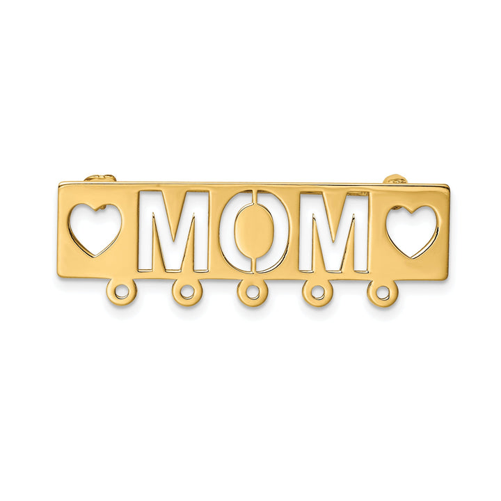 14k Yellow Gold Polished Mom Pin