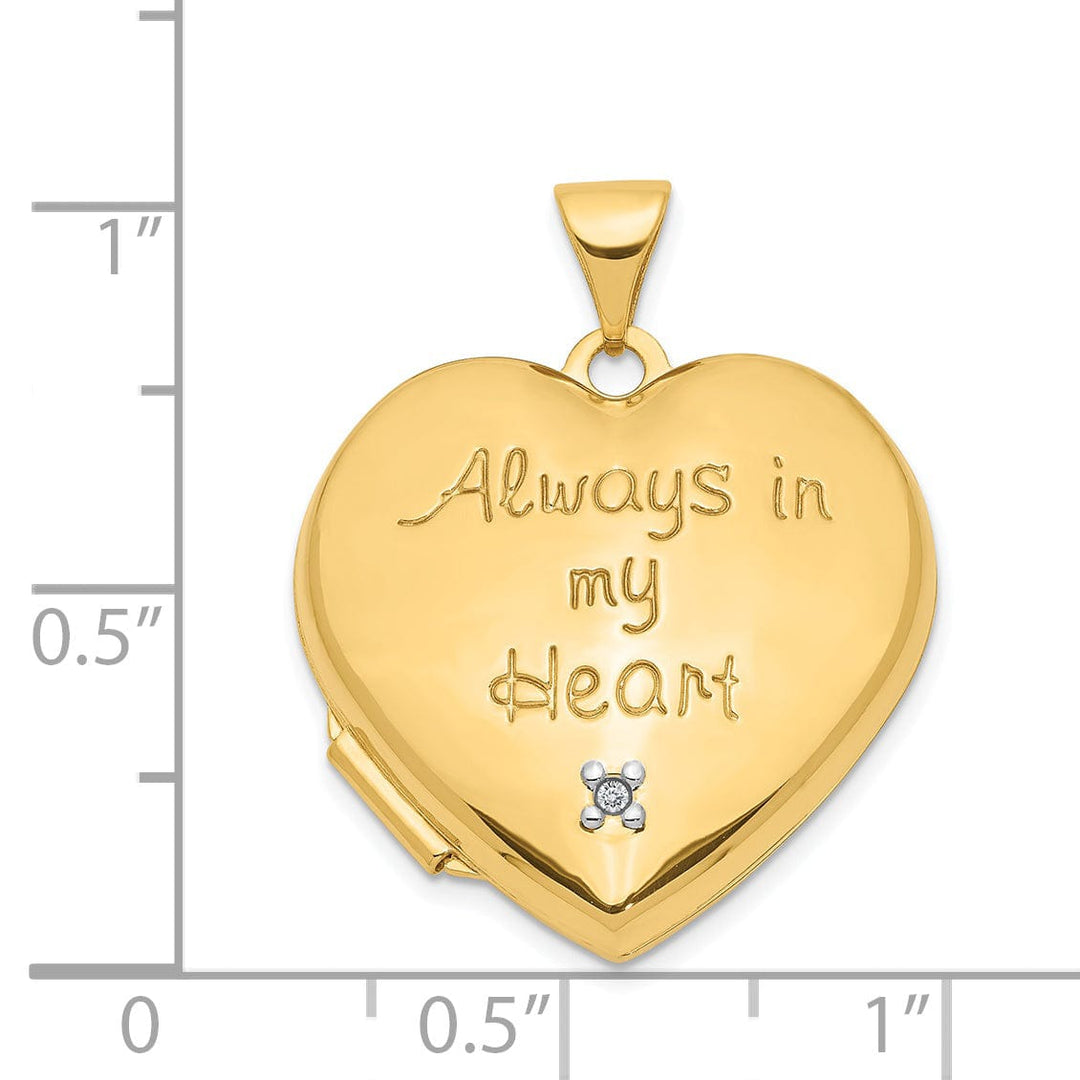 14k Yellow Gold Heart Locket