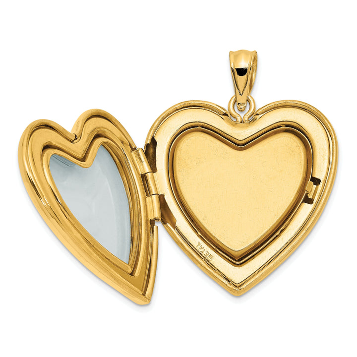 14k Yellow Gold Ash Star Design Heart Locket