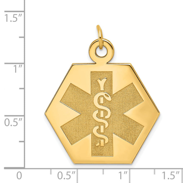 14k Yellow Gold Medical Alert Pendant