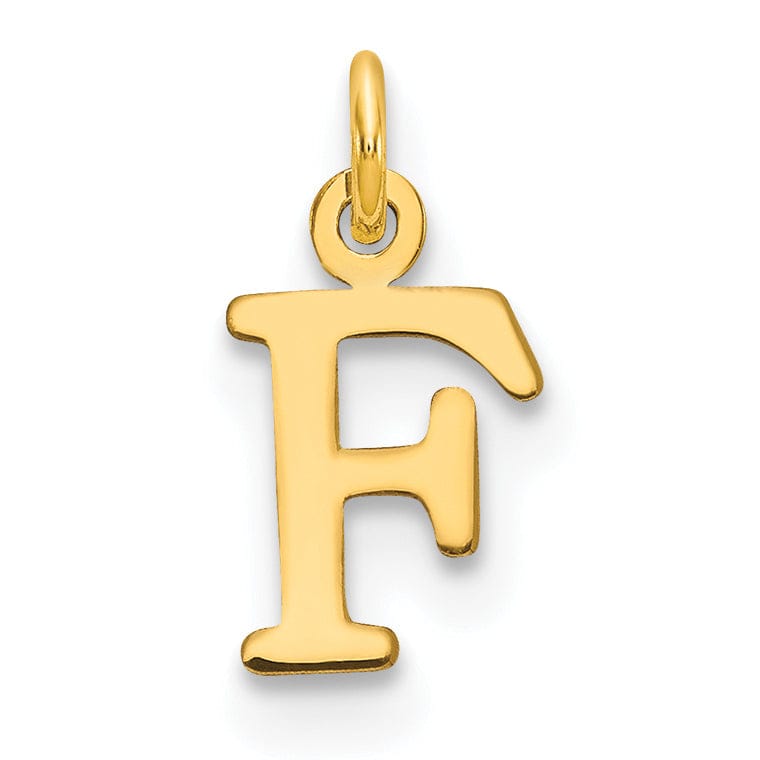 14k Yellow Gold Polished Finish Cut-Out Letter F Initial Design Charm Pendant