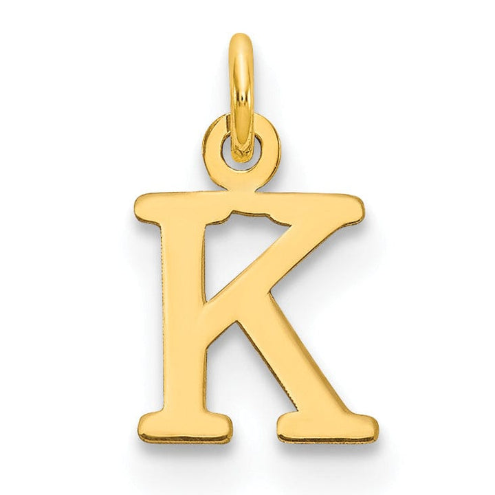14k Yellow Gold Polished Finish Cut-Out Letter K Initial Design Charm Pendant