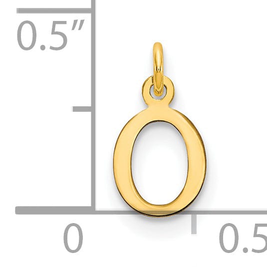 14k Yellow Gold Polished Finish Cut-Out Letter O Initial Design Charm Pendant