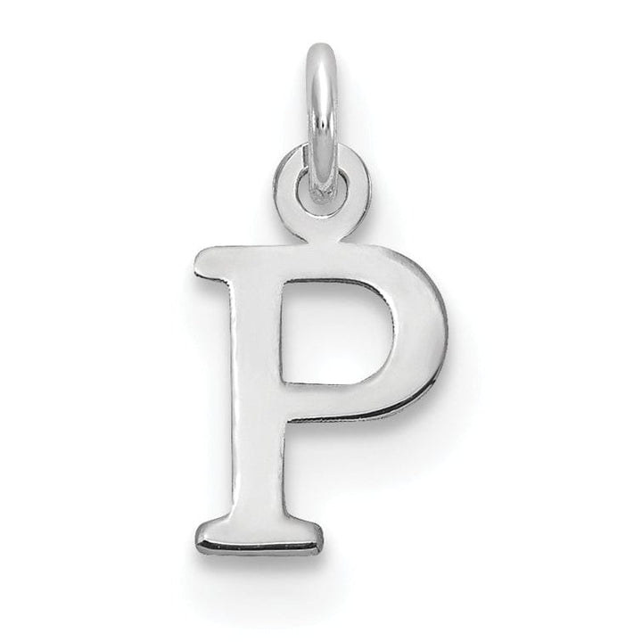 14k White Gold Cut-Out Letter P Initial Design Charm Pendant