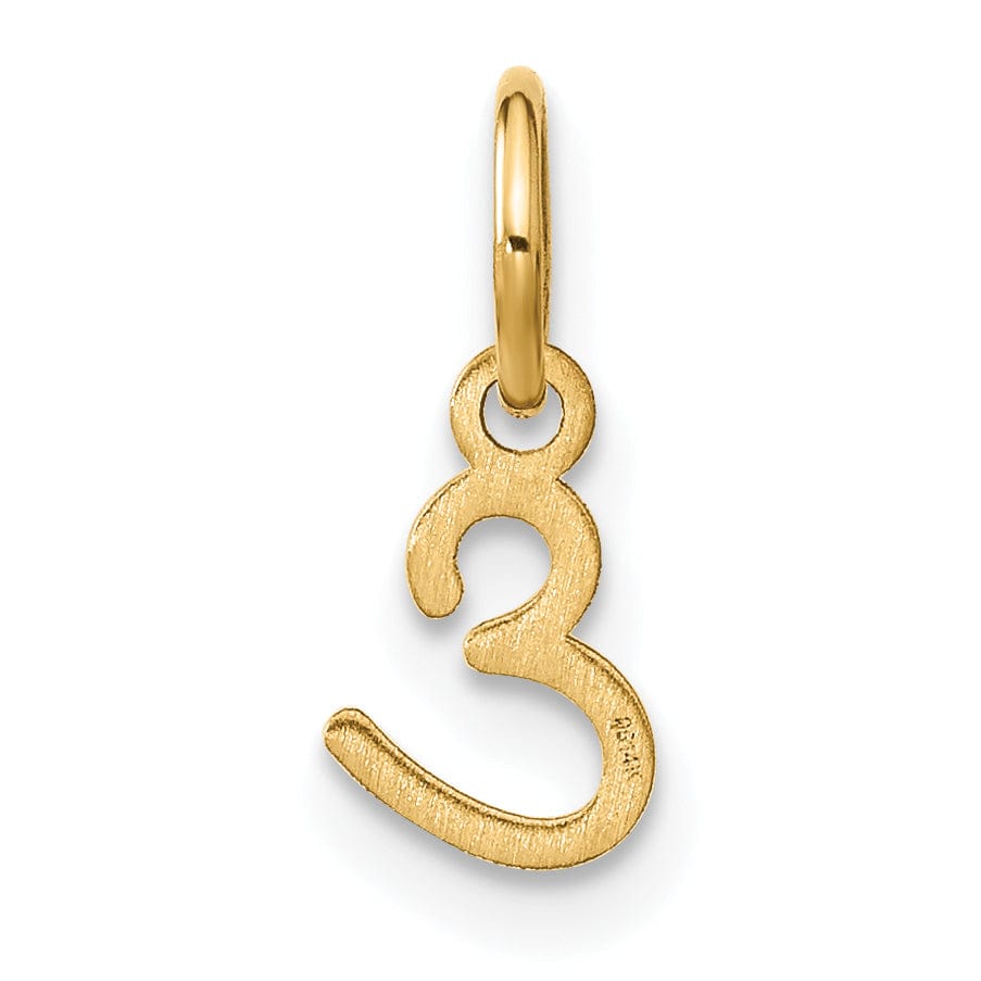 14K Yellow Gold Small Size Upper Case Script Letter E Initial Pendant