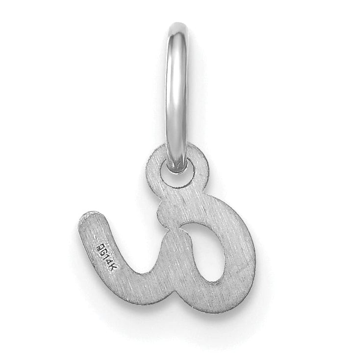 14K White Gold Small Size Lower Case Script Letter A Initial Pendant