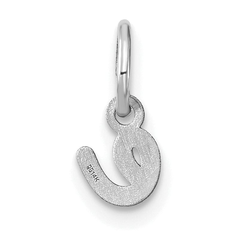 14K White Gold Small Size Lower Case Script Letter E Initial Pendant