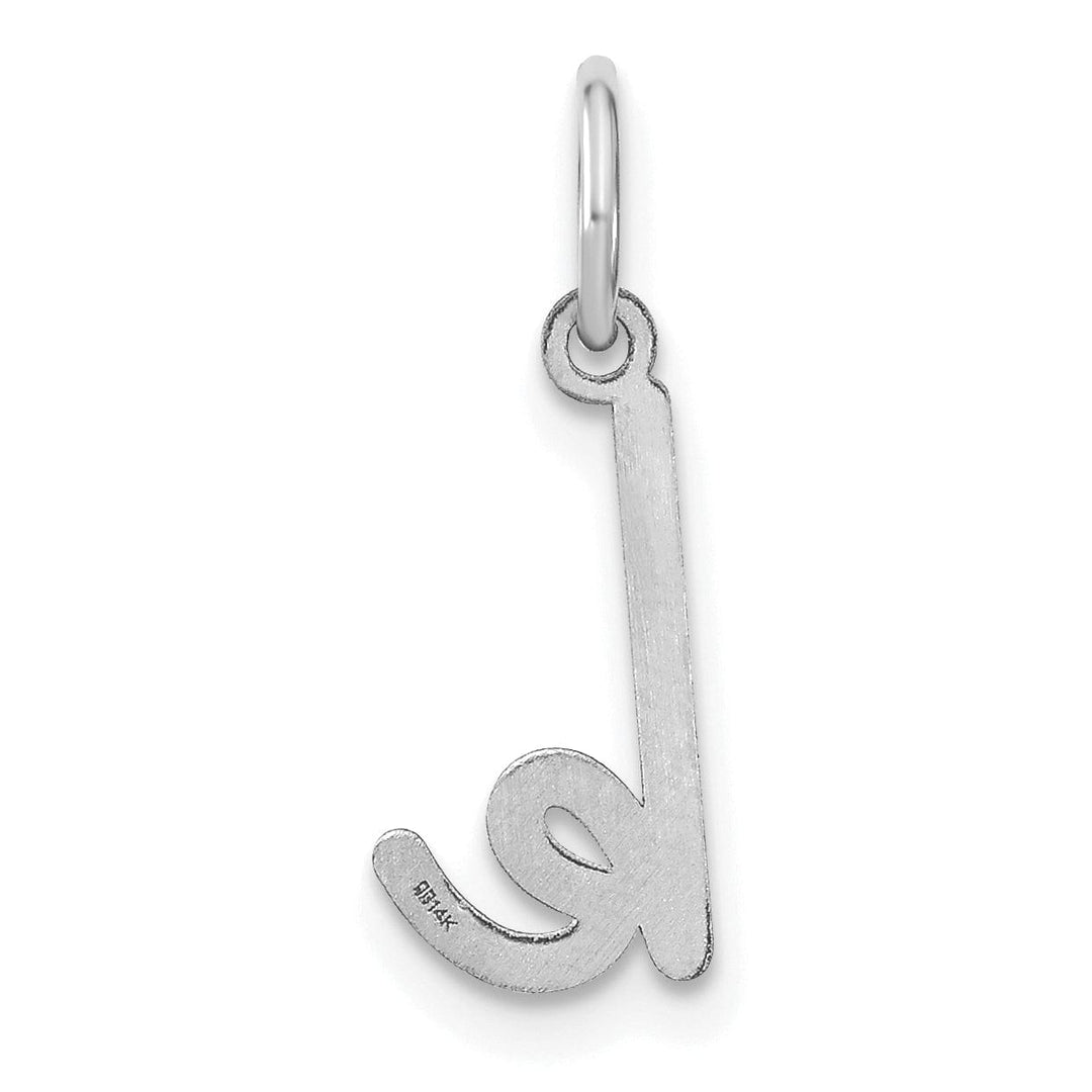 14K White Gold Small Size Lower Case Script Letter K Initial Pendant