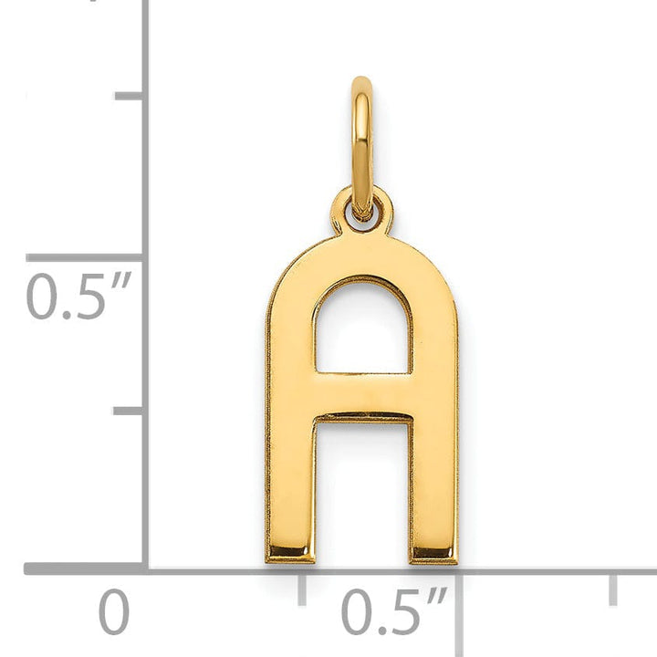 14k Yellow Gold Women's Letter A Initial Charm Pendant