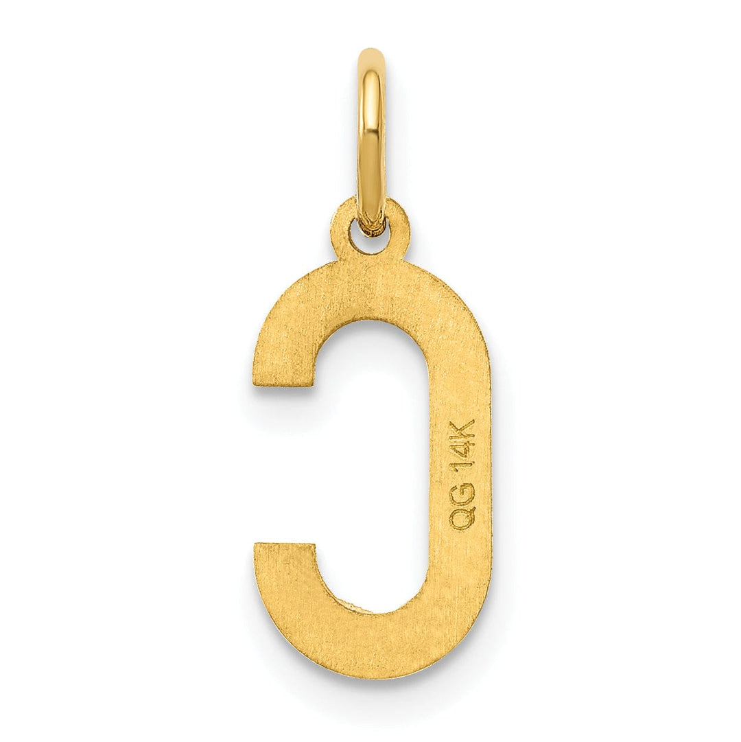 14k Yellow Gold Women's Letter C Initial Charm Pendant